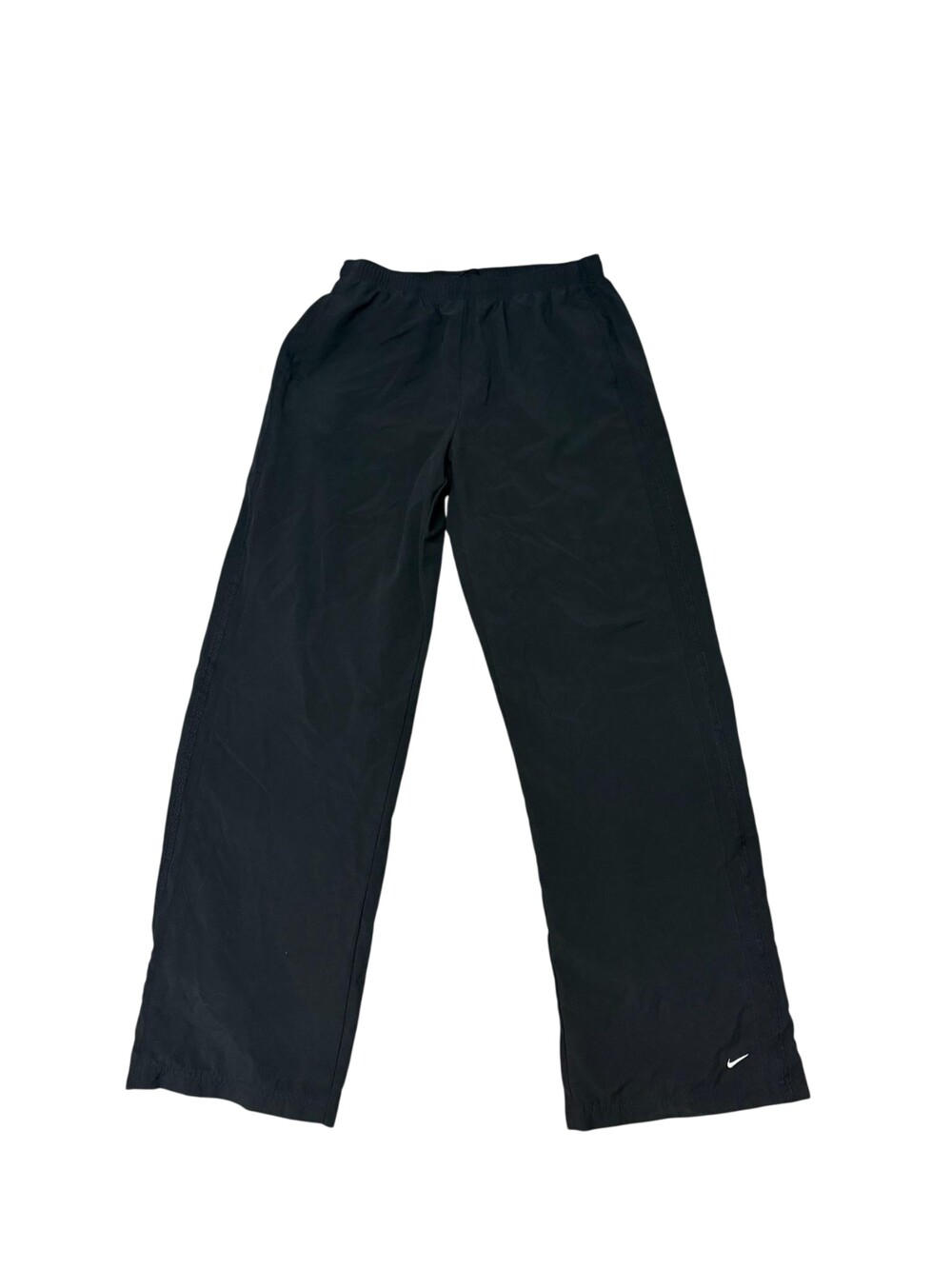 Vintage Nike Track Pants Mens Large Black Baggy Elastic Waist Lined Zip Pocket
